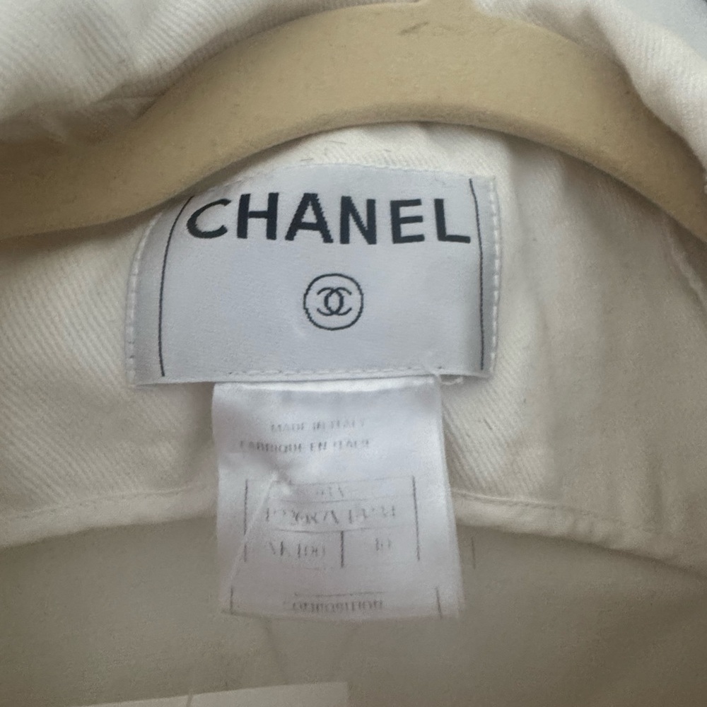 Vintage Chanel White Denim Jacket